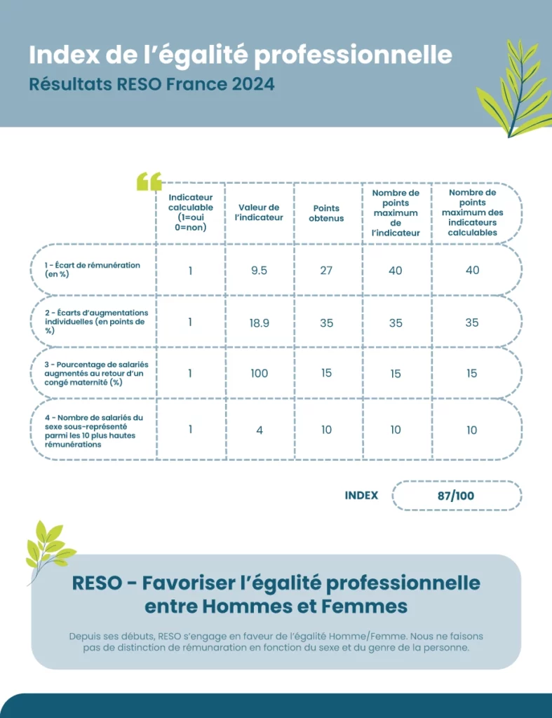 Infographie - Index égalité Professionnelle 2024